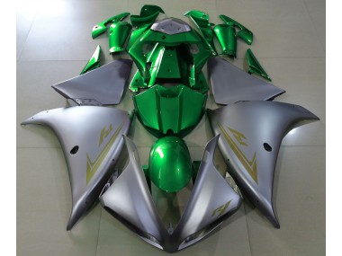 09-11 Argent Mat & Vert R1 Carénage Moto