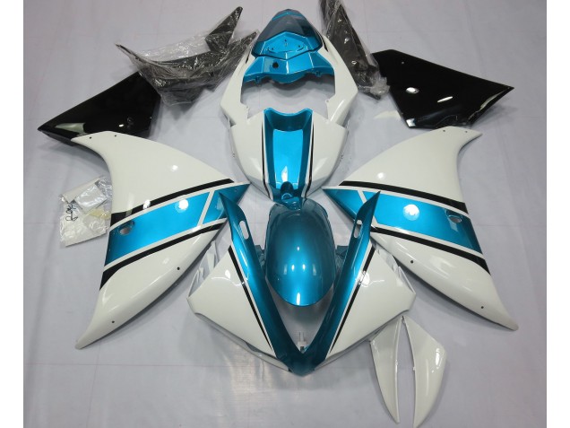 09-11 Blanc Brillant & Bleu Clair R1 Carénage Moto 09-11 Blanc Brillant & Bleu Clair R1 Carénage Moto