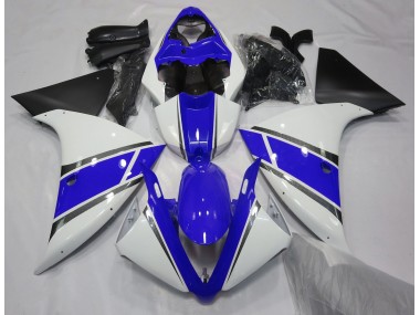 09-11 Blanc Brillant & Bleu R1 Carénage Moto
