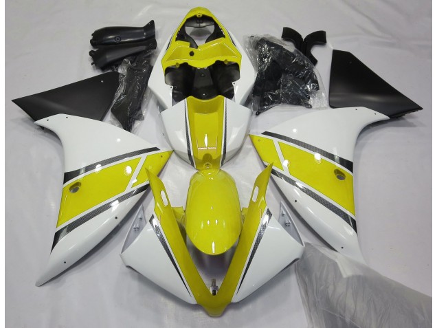 09-11 Blanc Brillant & Jaune R1 Carénage Moto 09-11 Blanc Brillant & Jaune R1 Carénage Moto