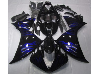 09-11 Noir & Bleu Flamme R1 Carénage Moto