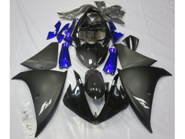 09-11 Noir Mat & Bleu R1 Carénage Moto