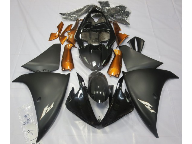 09-11 Noir Mat & Orange R1 Carénage Moto 09-11 Noir Mat & Orange R1 Carénage Moto