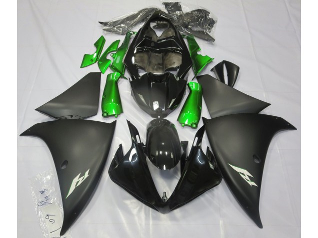 09-11 Noir Mat & Vert R1 Carénage Moto 09-11 Noir Mat & Vert R1 Carénage Moto