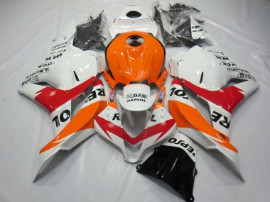 09-12 Blanc Rouge & Orange Repsol CBR600RR Carénage Moto
