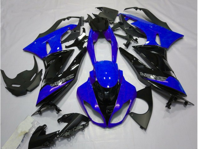 09-12 Bleu Brillant & Noir ZX6R Carénage Moto 09-12 Bleu Brillant & Noir ZX6R Carénage Moto