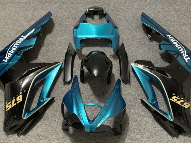 09-12 Bleu Clair Brillant & Noir Daytona 675 Carénage Moto