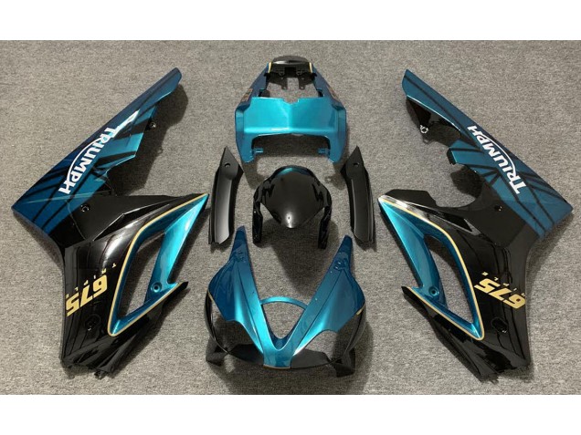 09-12 Bleu Clair Brillant & Noir Daytona 675 Carénage Moto 09-12 Bleu Clair Brillant & Noir Daytona 675 Carénage Moto