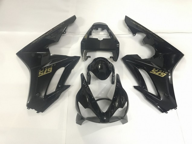 09-12 Noir Brillant & Or Daytona 675 Carénage Moto