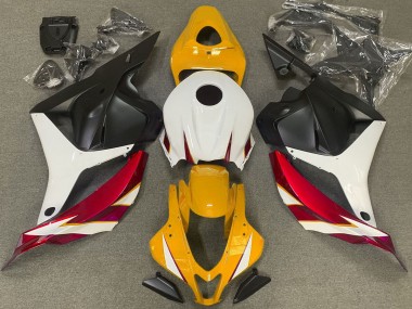 09-12 Rouge Brillant Blanc & Jaune CBR600RR Carénage Moto