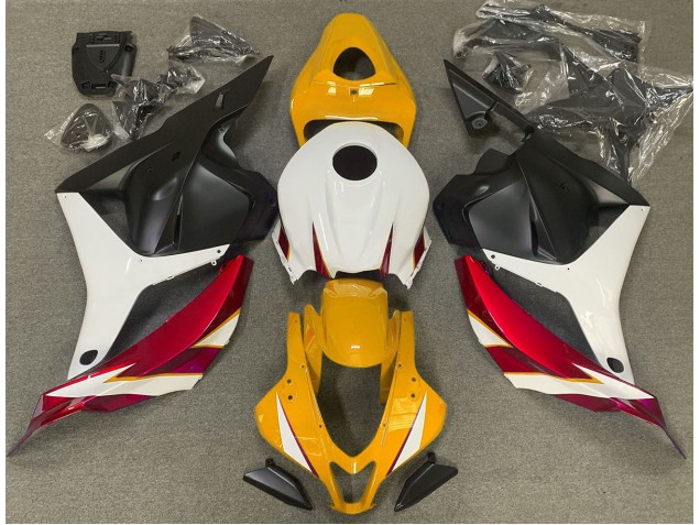 09-12 Rouge Brillant Blanc & Jaune CBR600RR Carénage Moto 09-12 Rouge Brillant Blanc & Jaune CBR600RR Carénage Moto