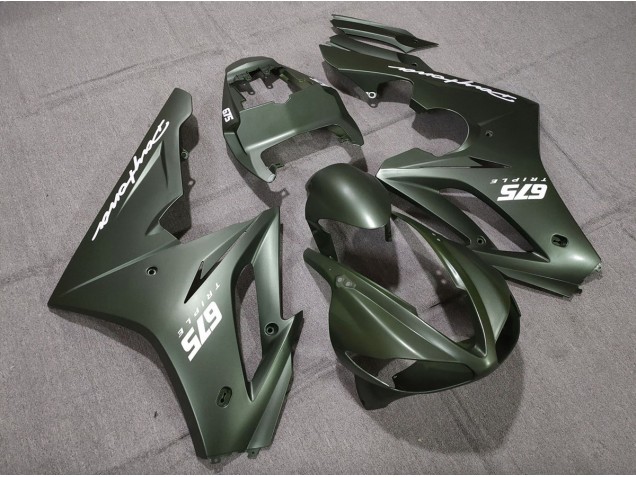 09-12 Vert Mat Blanc Daytona 675 Carénage Moto 09-12 Vert Mat Blanc Daytona 675 Carénage Moto