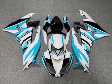 09-12 Zag Bleu Clair Blanc & Noir ZX6R Carénage Moto
