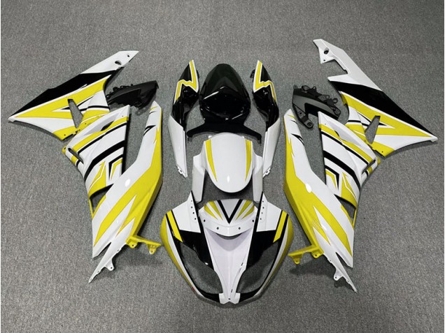 09-12 Zag Jaune Blanc & Noir ZX6R Carénage Moto 09-12 Zag Jaune Blanc & Noir ZX6R Carénage Moto