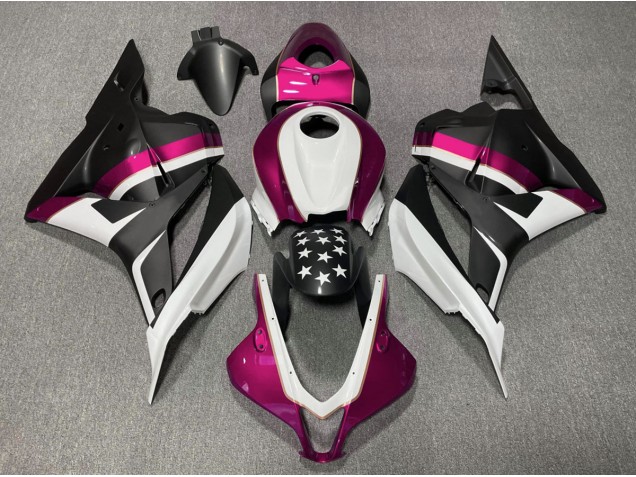 09-12 Étoile Noire Mate & Rose CBR600RR Carénage Moto 09-12 Étoile Noire Mate & Rose CBR600RR Carénage Moto