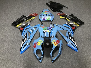 09-14 Alien Bleu & Blanc S1000RR Carénage Moto
