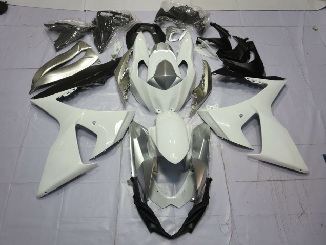 09-16 Argent & Blanc GSXR 1000 Carénage Moto 09-16 Argent & Blanc GSXR 1000 Carénage Moto