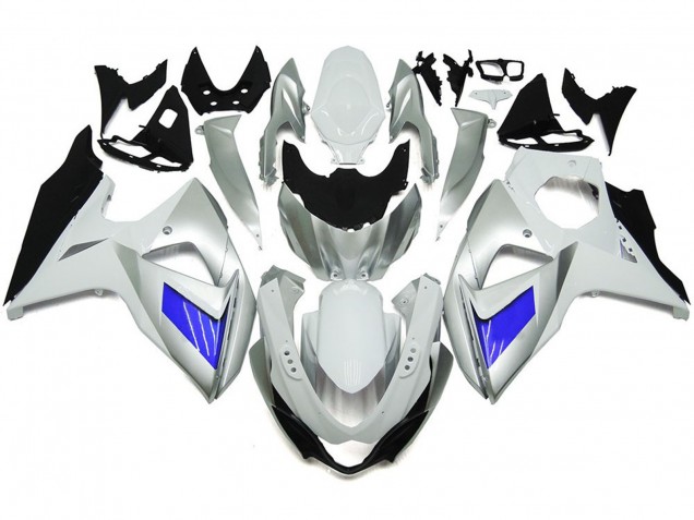 09-16 Argent & Blanc Personnalisés Avec Noir GSXR 1000 Carénage Moto 09-16 Argent & Blanc Personnalisés Avec Noir GSXR 1000 Carénage Moto