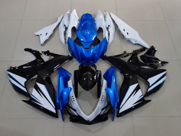 09-16 Blanc Brillant & Noir Avec Rouge Bleu Mat GSXR 1000 Carénage Moto 09-16 Blanc Brillant & Noir Avec Rouge Bleu Mat GSXR 1000 Carénage Moto