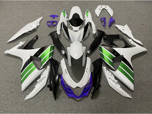 09-16 Blanc Brillant Vert Noir & Violet GSXR 1000 Carénage Moto 09-16 Blanc Brillant Vert Noir & Violet GSXR 1000 Carénage Moto