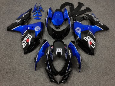 09-16 Noir & Bleu Avec Logos Personnalisés GSXR 1000 Carénage Moto