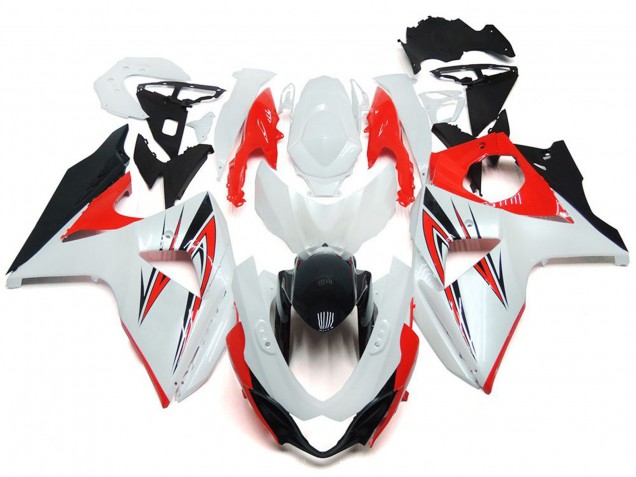 09-16 Rouge Brillant Avec Style Personnalisé Blanc & Noir GSXR 1000 Carénage Moto 09-16 Rouge Brillant Avec Style Personnalisé Blanc & Noir GSXR 1000 Carénage Moto