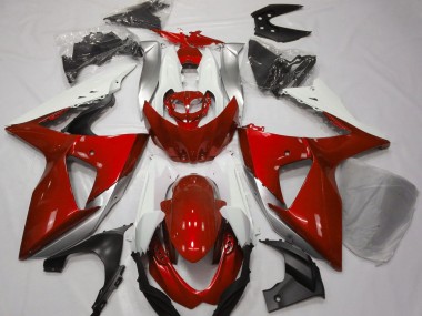 09-16 Rouge Brillant & Blanc GSXR 1000 Carénage Moto