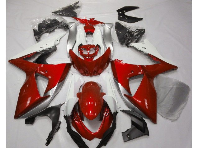 09-16 Rouge Brillant & Blanc GSXR 1000 Carénage Moto 09-16 Rouge Brillant & Blanc GSXR 1000 Carénage Moto