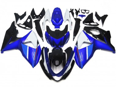 09-16 Solide Brillant Noir Bleu Blanc GSXR 1000 Carénage Moto