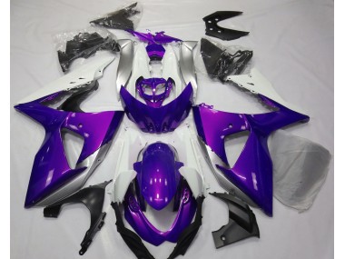 09-16 Violet Brillant & Blanc GSXR 1000 Carénage Moto