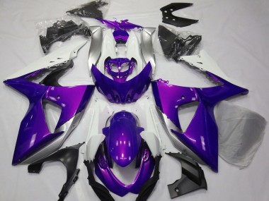 09-16 Violet Brillant & Blanc GSXR 1000 Carénage Moto