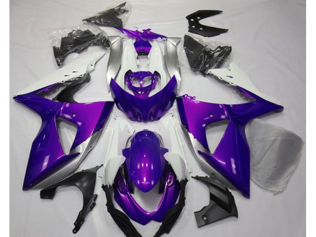 09-16 Violet Brillant & Blanc GSXR 1000 Carénage Moto