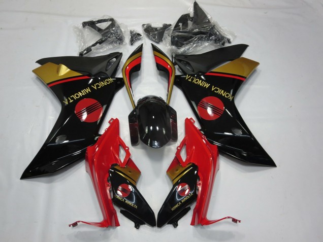11-12 Konica Minolta Rouge Noir & Or CBR600F Carénage Moto 11-12 Konica Minolta Rouge Noir & Or CBR600F Carénage Moto