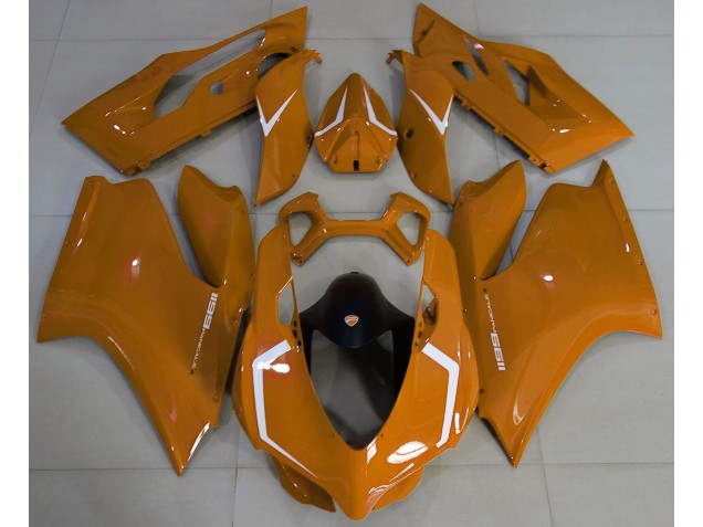 11-14 Orange Brillant & Blanc Ducati 1199 Carénage Moto 11-14 Orange Brillant & Blanc Ducati 1199 Carénage Moto