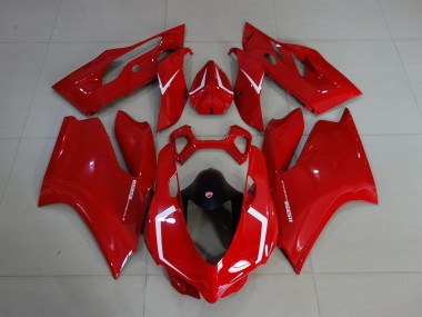 11-14 Rouge Brillant & Blanc Ducati 1199 Carénage Moto