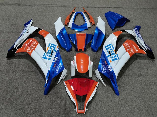 11-15 Blanc Bleu & Orange ZX10R Carénage Moto 11-15 Blanc Bleu & Orange ZX10R Carénage Moto