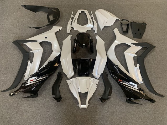 11-15 Blanc Nacré & Noir ZX10R Carénage Moto 11-15 Blanc Nacré & Noir ZX10R Carénage Moto