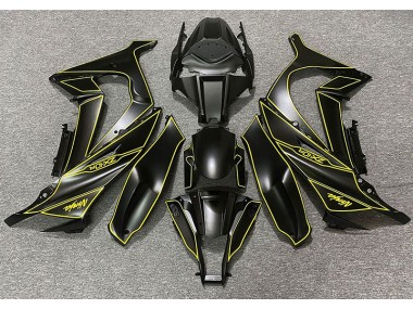 11-15 Doublure Noir Mat & Jaune ZX10R Carénage Moto