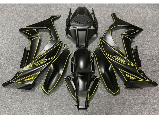 11-15 Doublure Noir Mat & Jaune ZX10R Carénage Moto 11-15 Doublure Noir Mat & Jaune ZX10R Carénage Moto