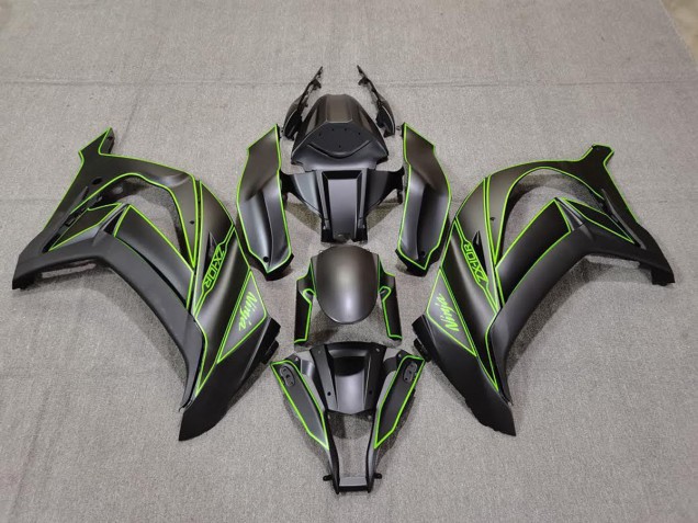 11-15 Doublure Noire Mate & Verte ZX10R Carénage Moto 11-15 Doublure Noire Mate & Verte ZX10R Carénage Moto