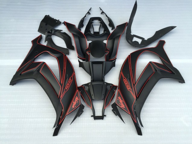11-15 Noir Mat & Rouge ZX10R Carénage Moto 11-15 Noir Mat & Rouge ZX10R Carénage Moto