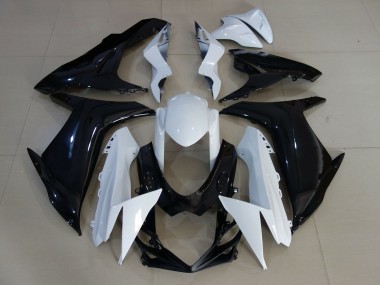 11-24 Blanc Brillant & Noir GSXR 600-750 Carénage Moto