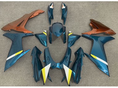 11-24 Bleu Clair Brillant & Orange GSXR 600-750 Carénage Moto