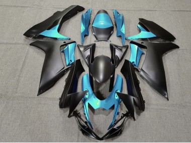 11-24 Bleu Clair & Noir Mat GSXR 600-750 Carénage Moto