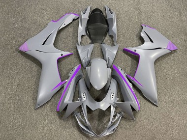 11-24 Gris Nardo Mat & Accents Violets GSXR 600-750 Carénage Moto