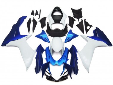 11-24 Kit De Style Uni Blanc & Bleu GSXR 600-750 Carénage Moto