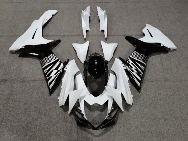 11-24 Noir Blanc & Argent GSXR 600-750 Carénage Moto
