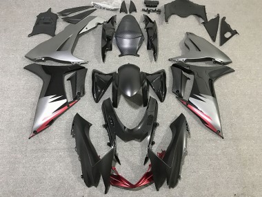 11-24 Noir Brillant & Gris Mat GSXR 600-750 Carénage Moto