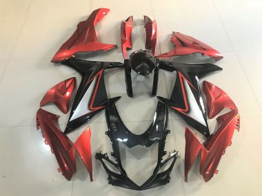 11-24 Noir Brillant & Orange Vif GSXR 600-750 Carénage Moto