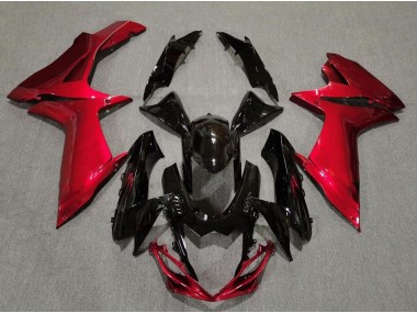 11-24 Noir Brillant & Rouge Lave GSXR 600-750 Carénage Moto